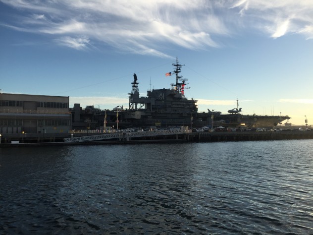 USS Midway at Sunset